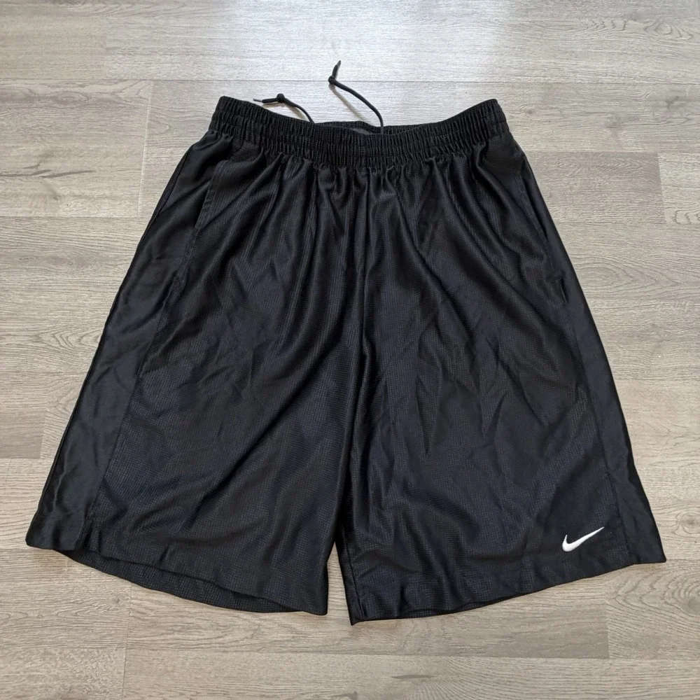 Nike Shorts Mens Extra Large Black Shimmer Shiny Basketball Hip Hop Y2K Sport